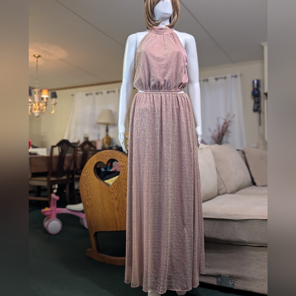 Sincerely Jules Party Shimmering Pink Maxi Dress Night Gown